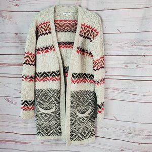 Maurices Heavy Wool Blend Knit Long Winter Cardigan Open Front Sweater Small